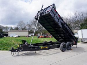 7x16 Telescopic Dump Trailer with 2ft Sides (2) 7K Axles