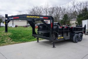 Hydraulic 7'x16' 2ft Side Gooseneck Dump Trailer (2) 7K Axles